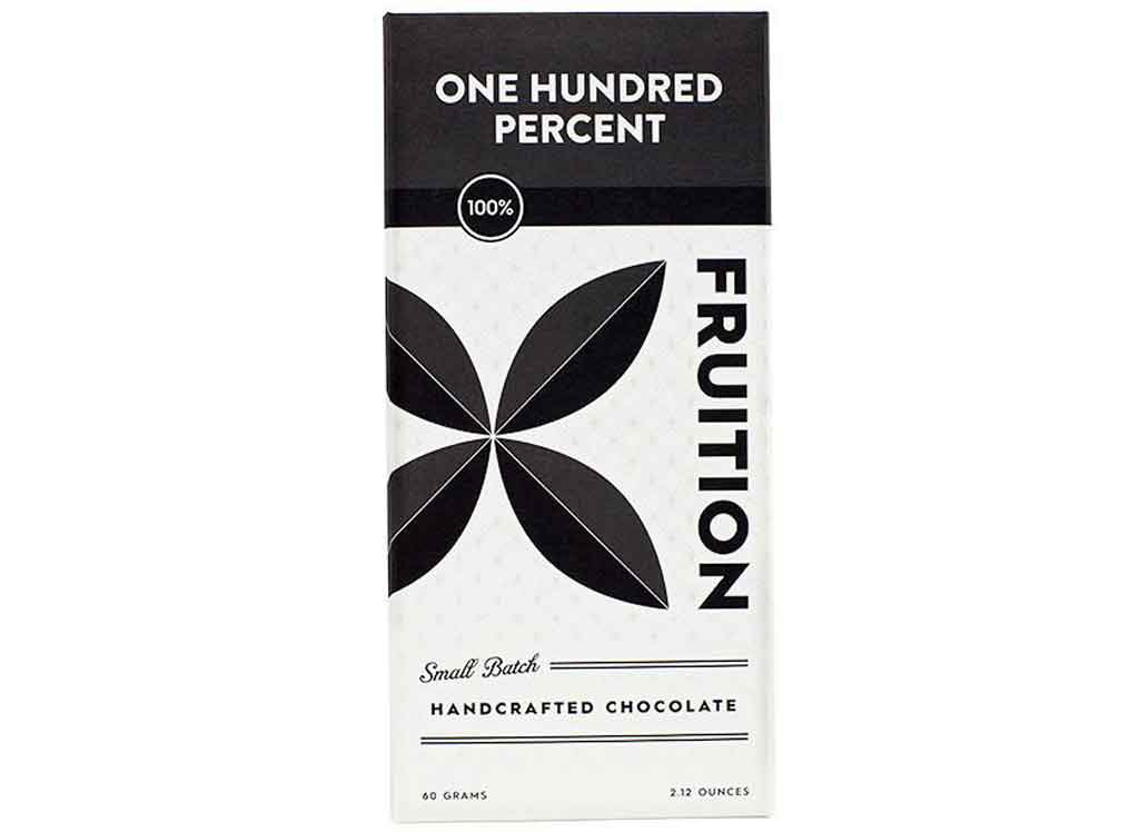 Fruition Chocolate One Hundred Percent Chocolate Bar