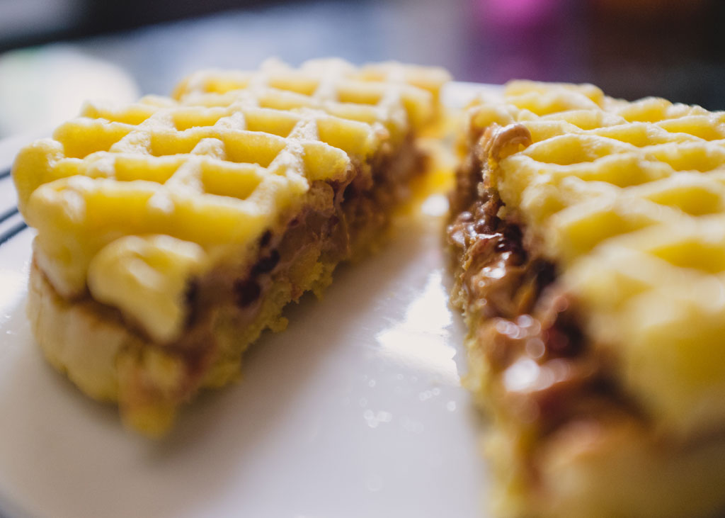 Peanut butter jelly waffle