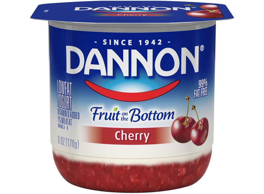 Dannon fruit on the bottom cherry