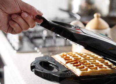 Cheese in waffle iron