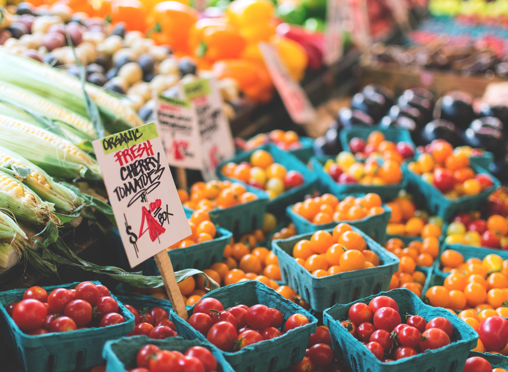 Farmers market organic cherry tomatoes