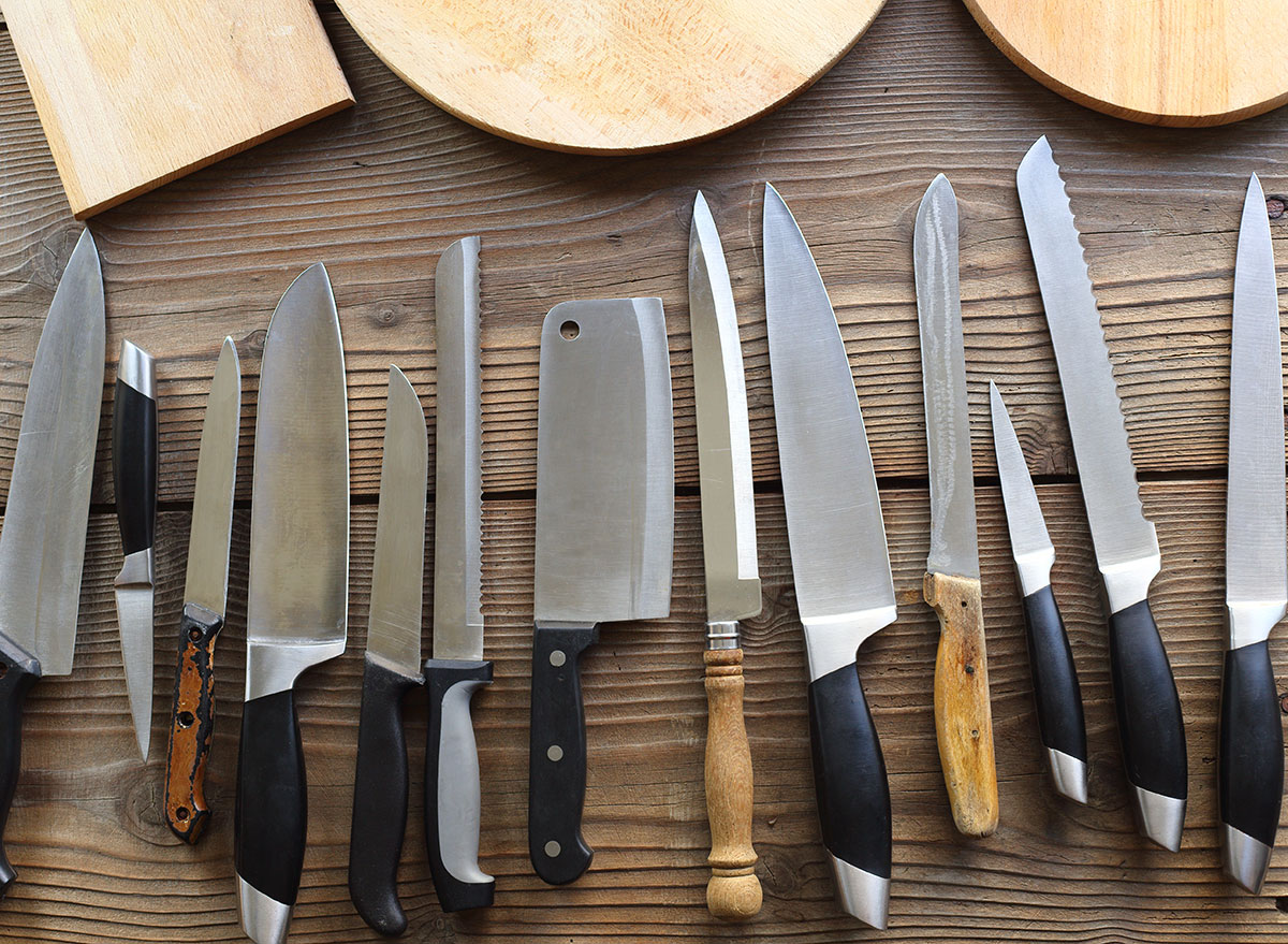 Premium Photo  As assortment of kitchen knives flat laid on a