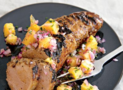 Pork tenderloin with grilled pineapple salsa