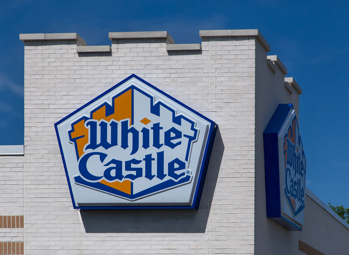 White castle logo on restaurant