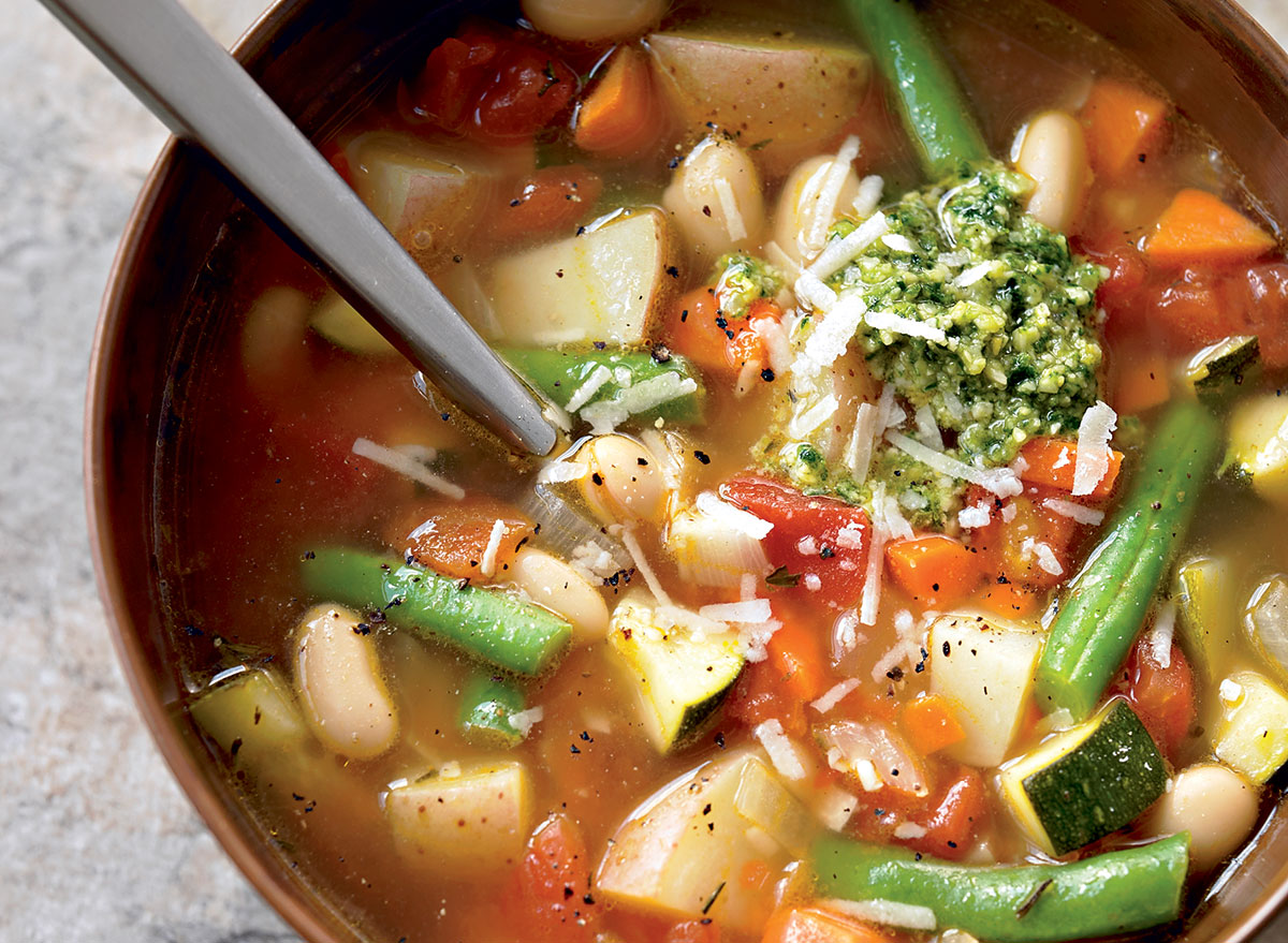 Minestrone Soup With Pesto Recipe — Eat This Not That