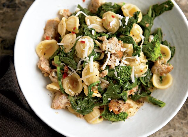 Healthy orecchiette broccoli rabe