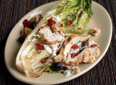 Low-calorie grilled caesar salad