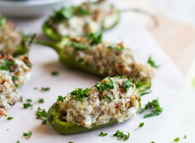 sausage stuffed jalapeno poppers