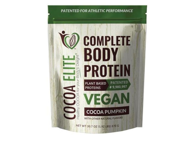 Cocoa elite vegan chocolate pumpkin protein powder