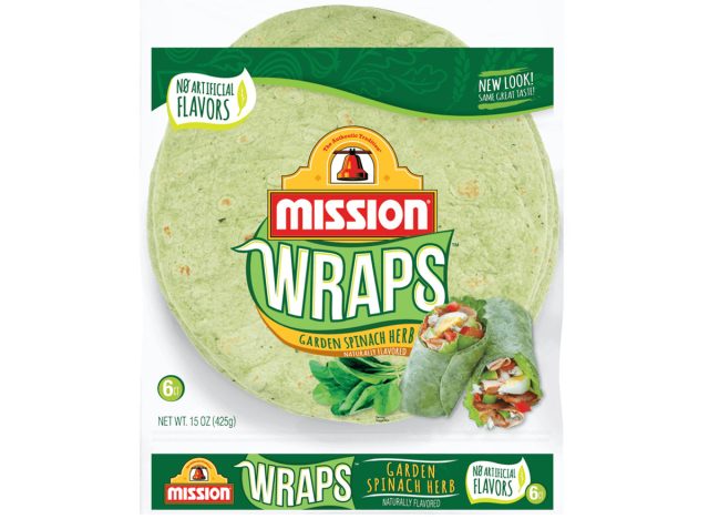 mission wraps garden spinach herb