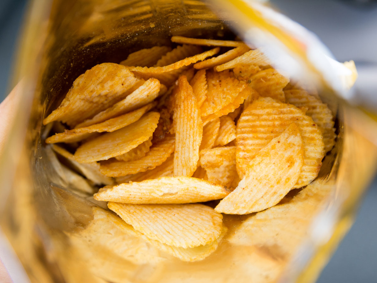 fried potato chips bag