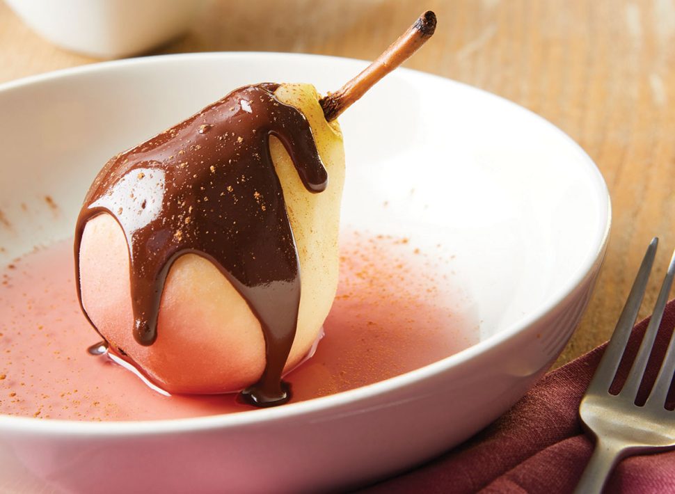Poached Pears With Spiced Chocolate Sauce Recipe — Eat This Not That 