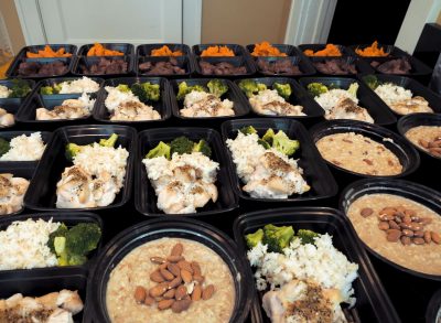 bro diet example with lots of prepped containers on a table