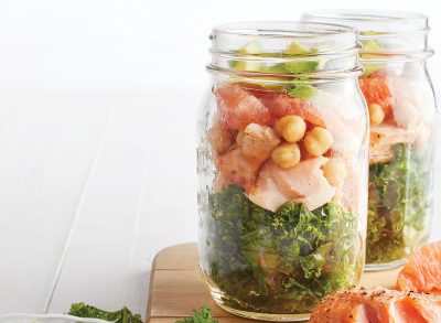 Mason Jar Bean, Salmon, and Kale Salad