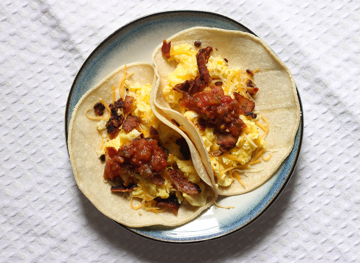 A Simple Eggs And Bacon Breakfast Tacos Recipe — Eat This Not That 2521