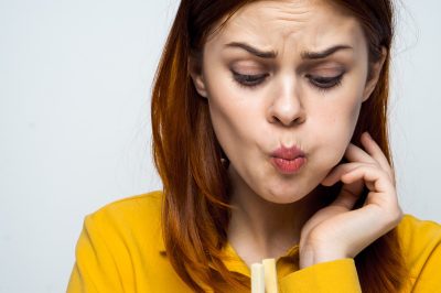 woman chewing food