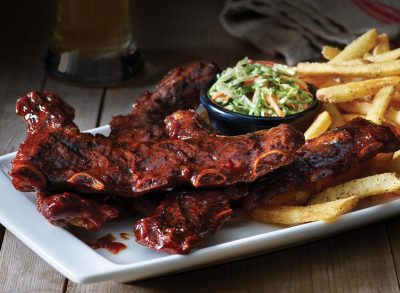 applebees riblets platter with fries and coleslaw