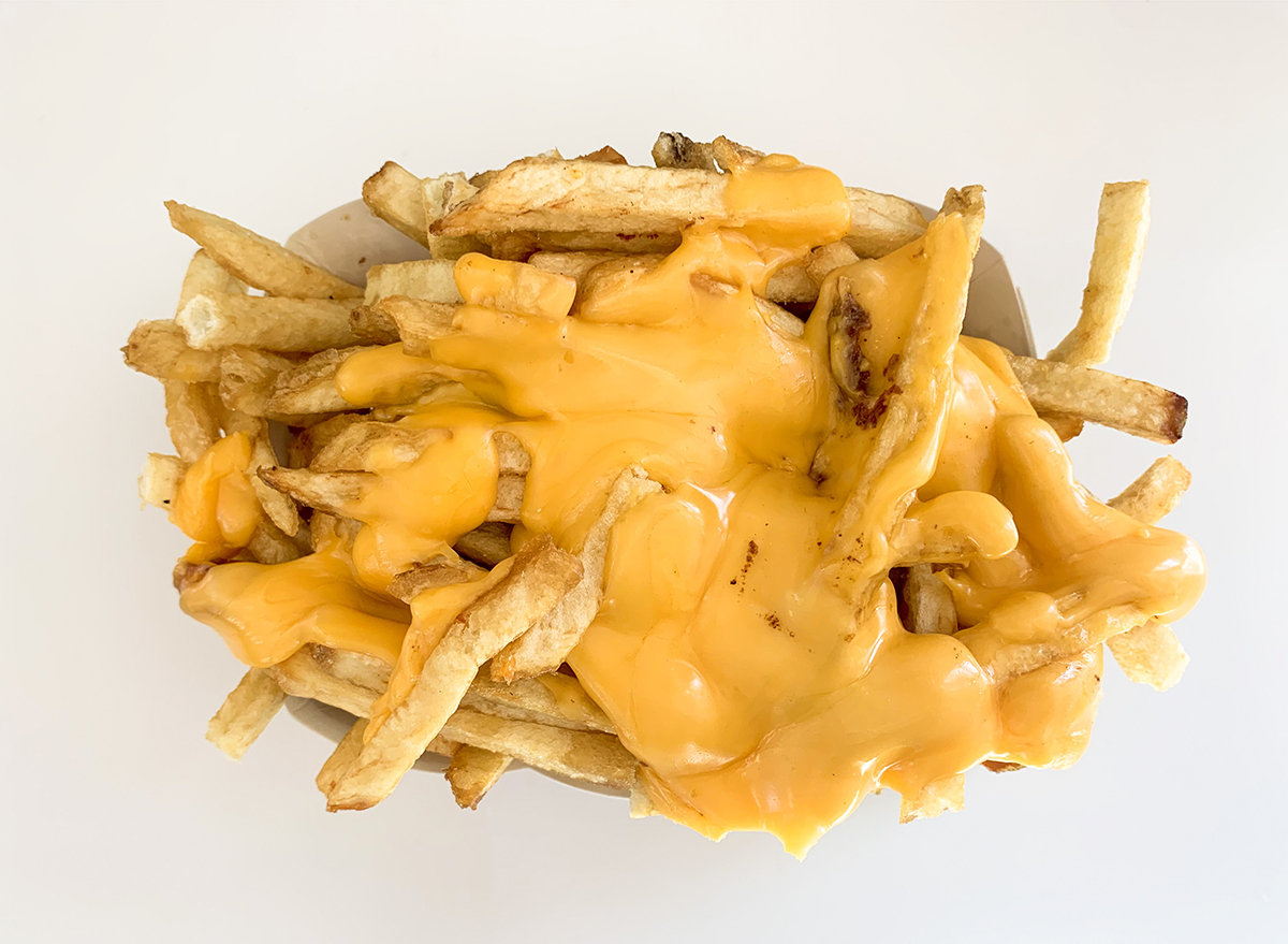 Cheesy fries well done from In-n-Out with lots of melty cheese on top