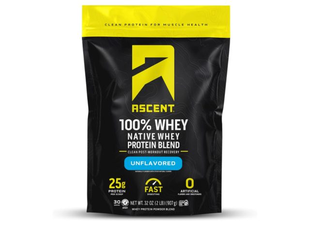 Ascent 100% Whey Native Whey Protein Blend Unflavored