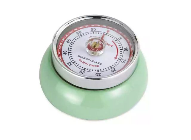 green frieling kitchen timer on a white background