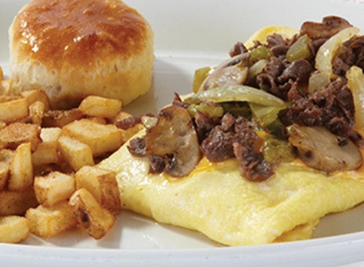 shoneys philly steak cheese omelet