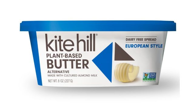 container of plant-based butter on a white background