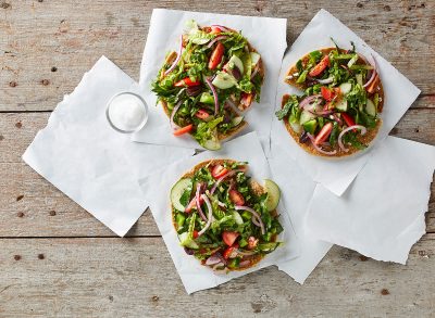 greek salad pizzas