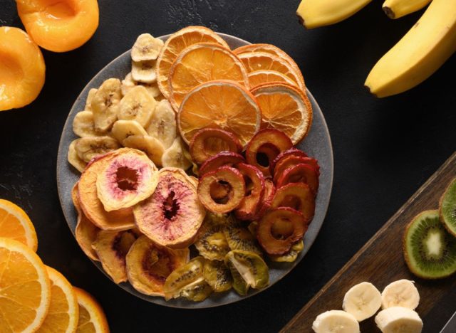 plate of dehydrated fruit