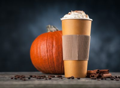 pumpkin spice latte in a to go cup