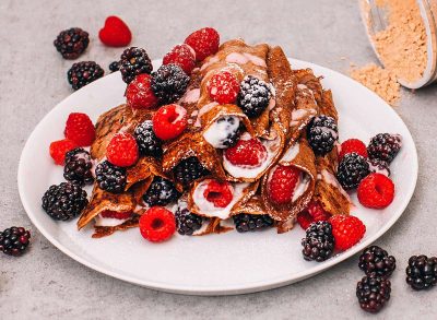 vegan gluten free crepes with berries