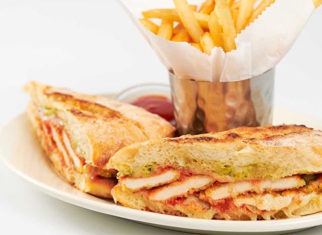 chicken parmesan sandwich from Cheesecake Factory