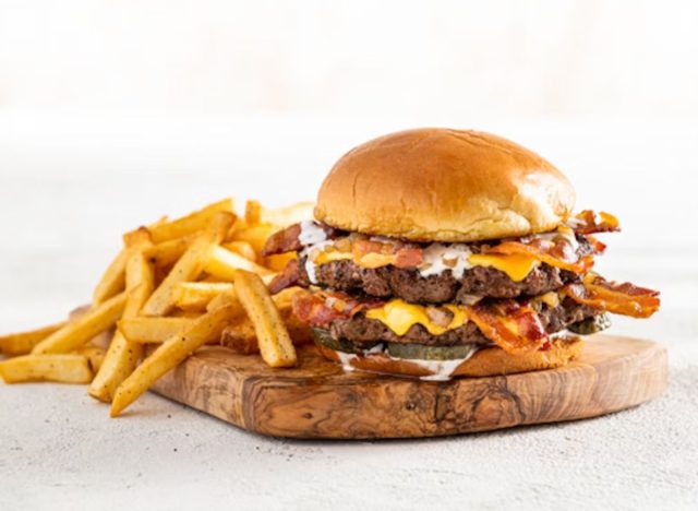 Bacon Ranch Burger from Chili's with fries