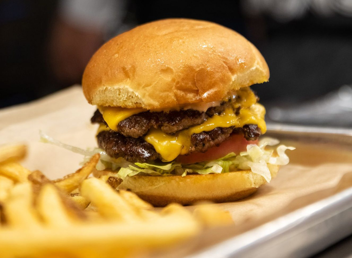 MOOYAH cheeseburger and fries