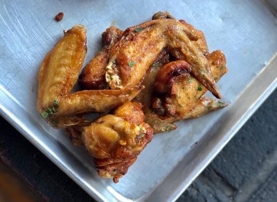 plate of chicken wings