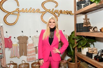 jessica simpson in front of children's clothing