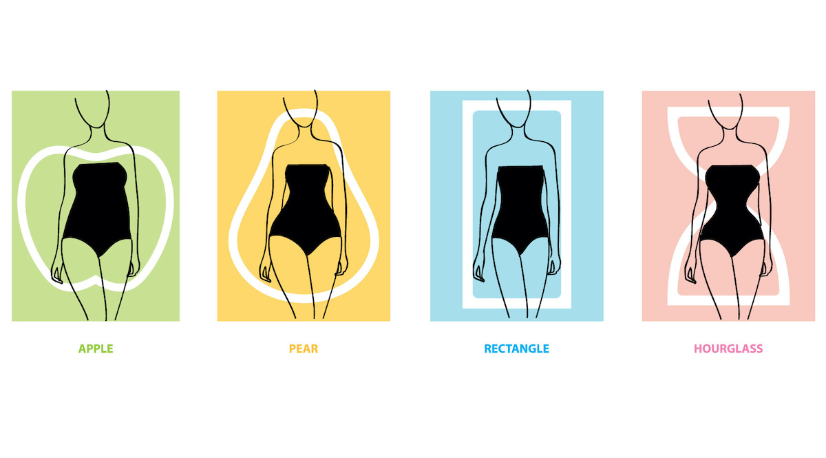 Plump female body types are apple triangle Vector Image