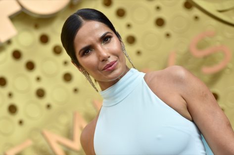 Padma Lakshmi Enjoys Summer Breeze in Red String Bikini