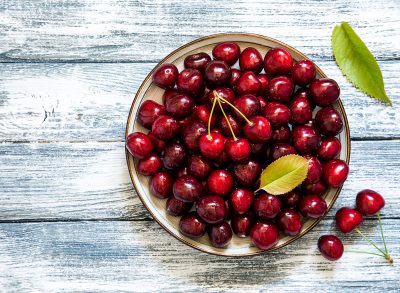 cherries in a bowl