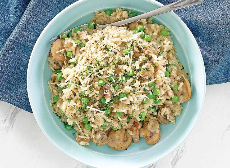 Instant Pot Parmesan-Mushroom Risotto with Peas — Eat This Not That