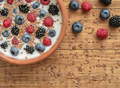 yogurt flax seeds berries