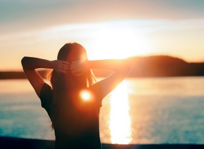 woman getting her vitamin D outside