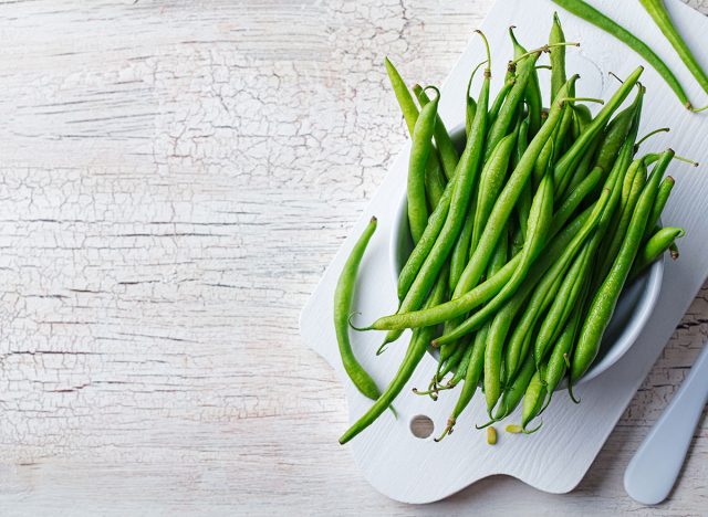 green beans cutting board