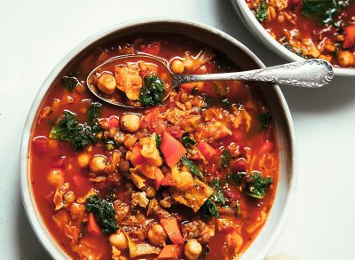 smoky chickpea cabbage lentil soup