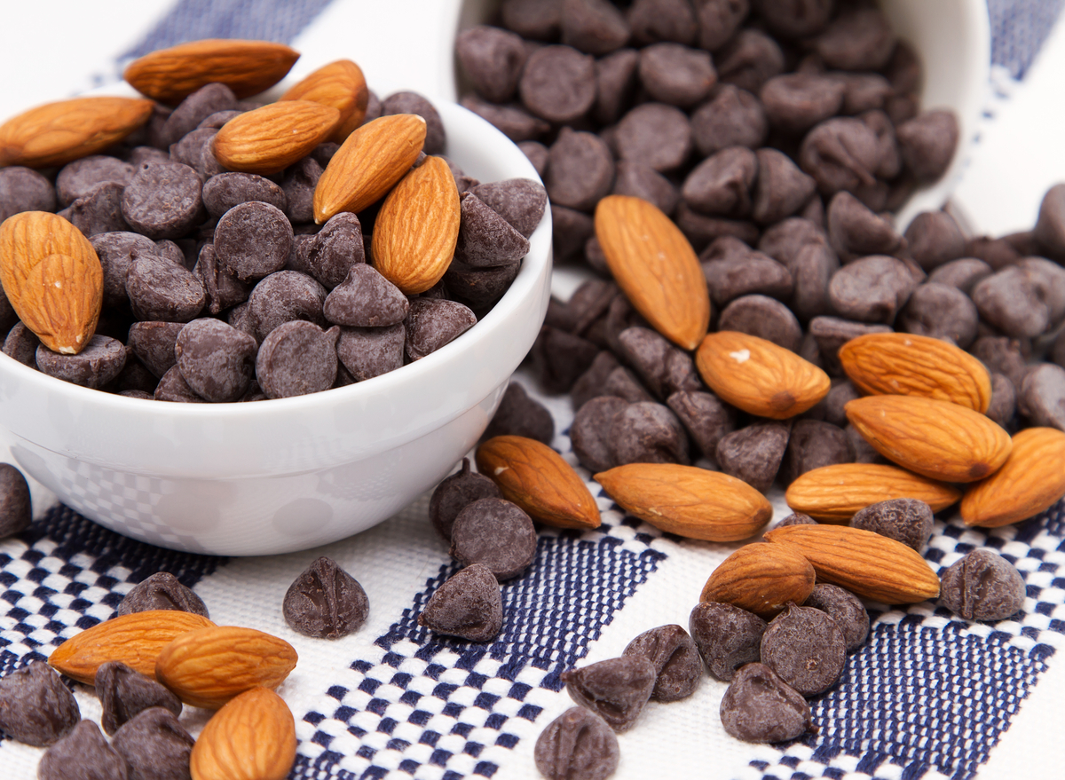 almonds and dark chocolate chips