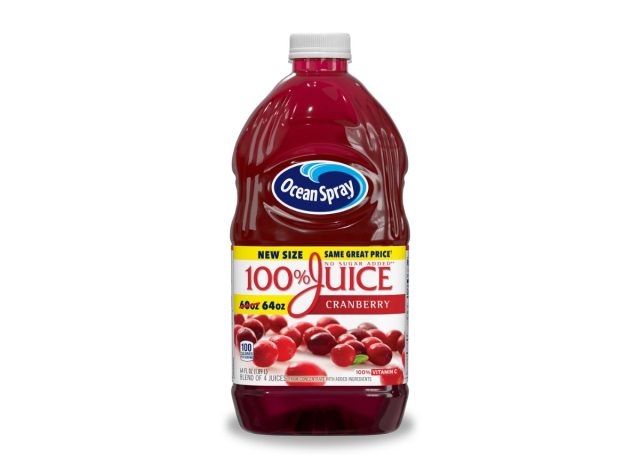 bottle of cranberry juice on a white background