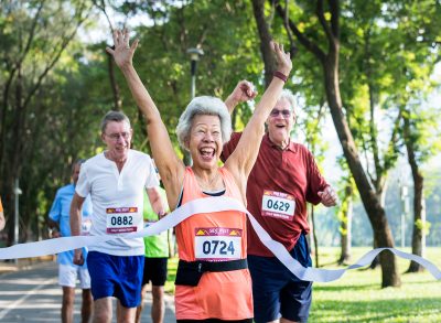 Woman Winning Race