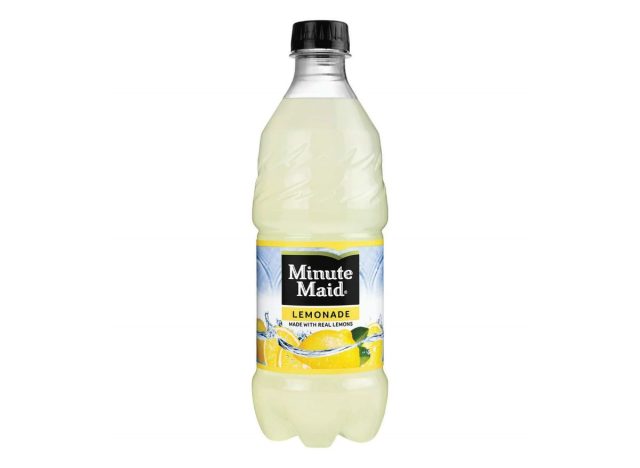 bottle of Minute Maid Lemonade on a white background