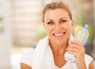 woman drinking water