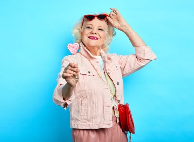 woman eating candy