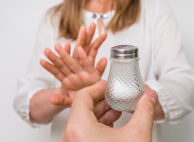 Woman saying no to salt